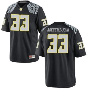 #33 Jordan Adeyemi-John University of Oregon Youth Football Replica Stitch Jerseys Black