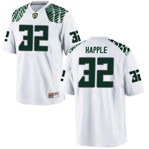 #32 Jordan Happle Ducks Youth Football Game NCAA Jerseys White