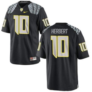 #10 Justin Herbert Ducks Youth Football Game Official Jersey Black