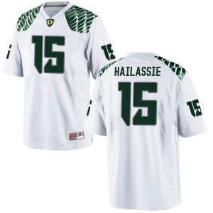#15 Kahlef Hailassie UO Youth Football Game Stitch Jersey White