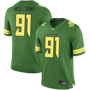 #91 Kristian Williams Oregon Ducks Youth Football Replica Stitch Jersey Green