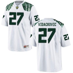 #27 Marko Vidackovic University of Oregon Youth Football Game Embroidery Jerseys White