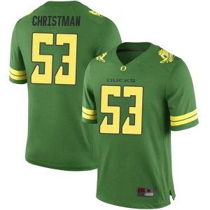 #53 Matt Christman University of Oregon Youth Football Game Embroidery Jerseys Green