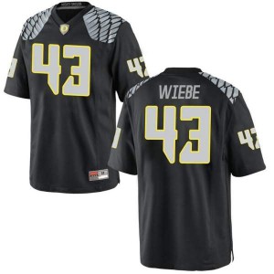 #43 Nick Wiebe UO Youth Football Game Stitched Jersey Black