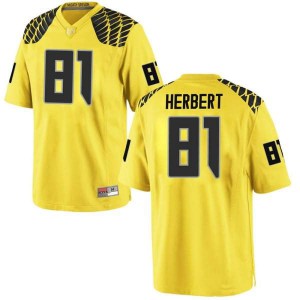 #81 Patrick Herbert Oregon Youth Football Game College Jersey Gold