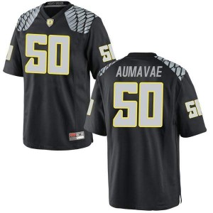 #50 Popo Aumavae UO Youth Football Game Embroidery Jersey Black