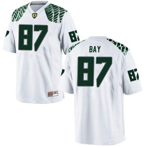 #87 Ryan Bay Ducks Youth Football Game Embroidery Jersey White