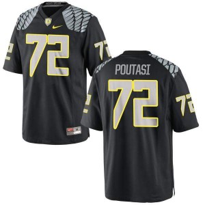 #72 Sam Poutasi Ducks Youth Football Game Official Jerseys Black