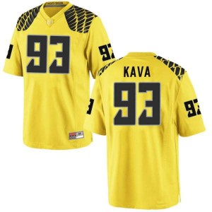 #93 Sione Kava Oregon Ducks Youth Football Game College Jersey Gold