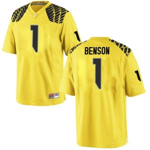 #1 Trey Benson University of Oregon Youth Football Game College Jersey Gold