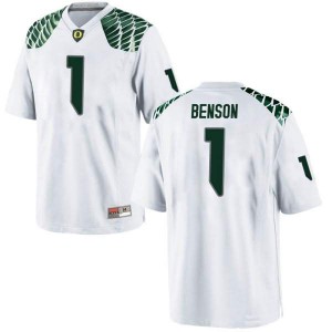 #1 Trey Benson Ducks Youth Football Game Stitched Jerseys White